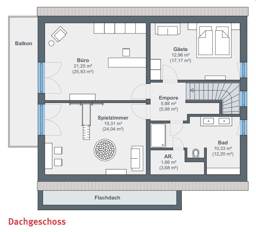 WeberHaus Balance 300 Huber Grundriss DG