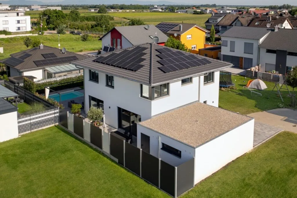 Weberhaus Kundenhaus Meyer Außenansicht von oben