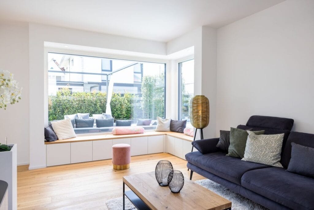 Weberhaus Kundenhaus Meyer Wohnzimmer mit Sitzfenster