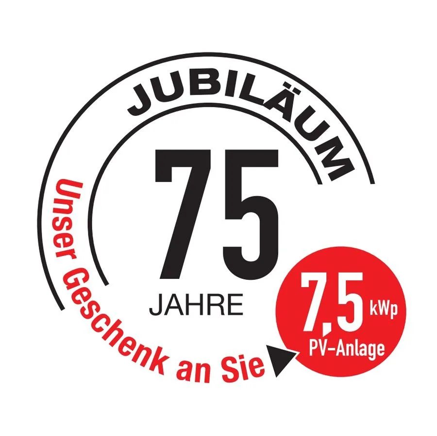 Aktionshaus Button Schwörer 75 Jahre PV Anlage