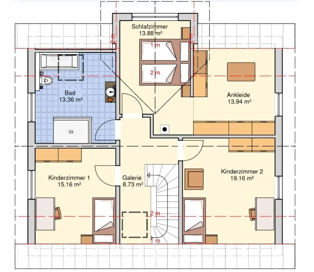 Fingerhuthaus Nauroth Grundriss Obergeschoss