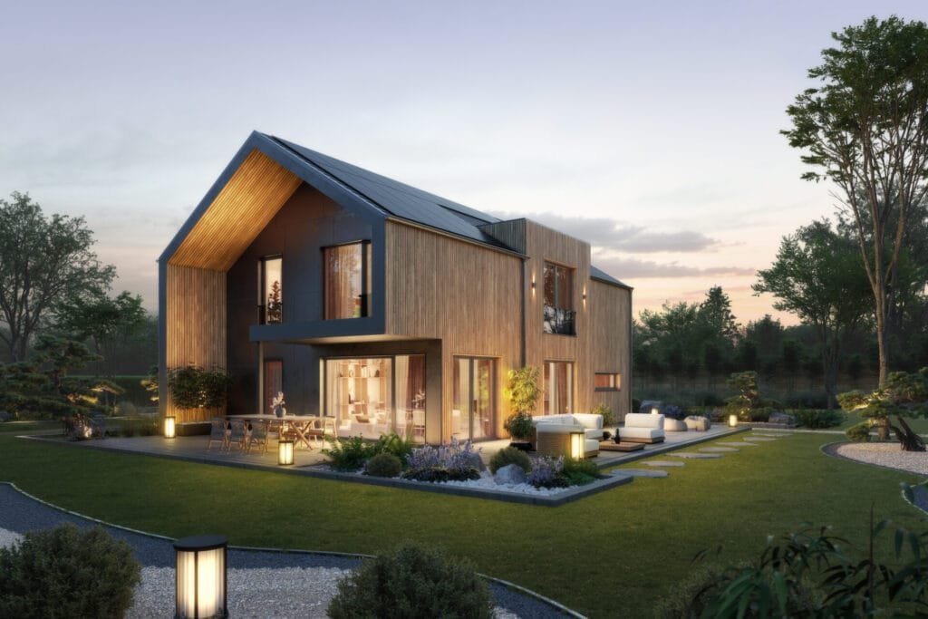 Die Gartenfassade des Hauses Concept 5 von Kampa