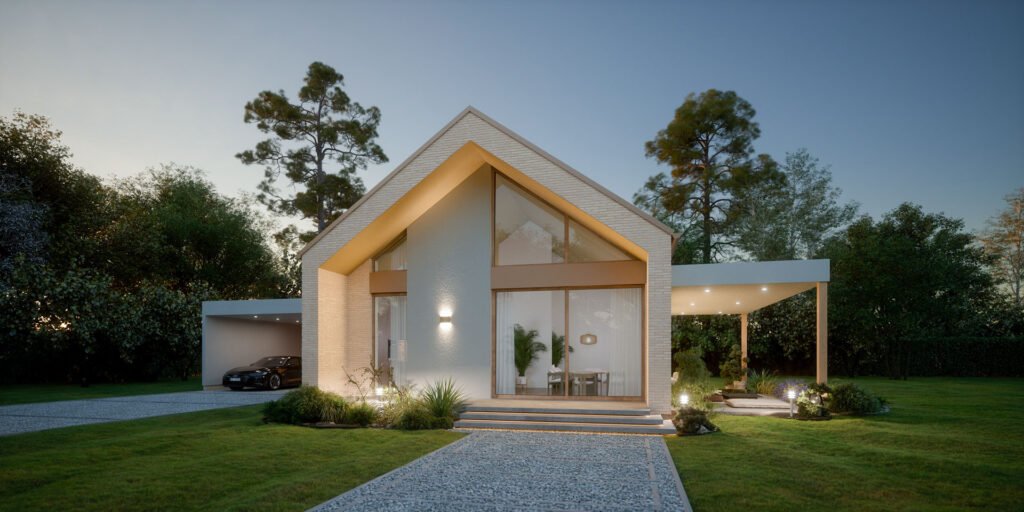 Die Gartenseite des Bungalows Concept 1 von Kampa