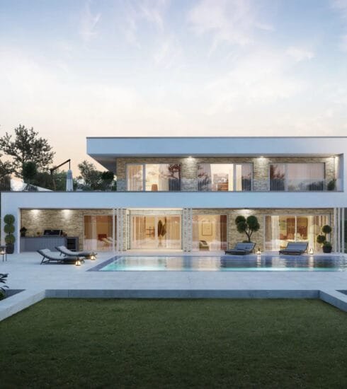 Die Zukunft kann kommen - Das Titelbild dieses Artikels zeigt ein modernes, zweigeschossiges Einfamilienhaus auch der Reihe Concept mit Flachdach von Kampa
