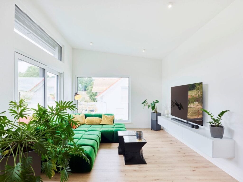 Fertighaus Weiss Haus Chmel Wohnzimmer