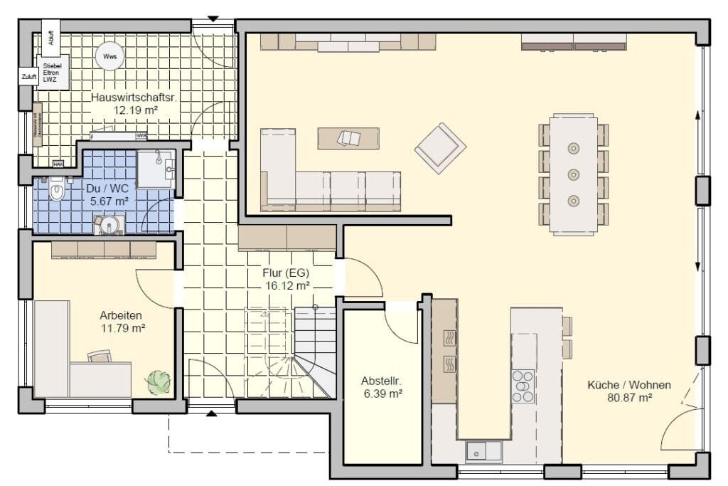 Grundriss Fingerhut Haus Mahela Erdgeschoss