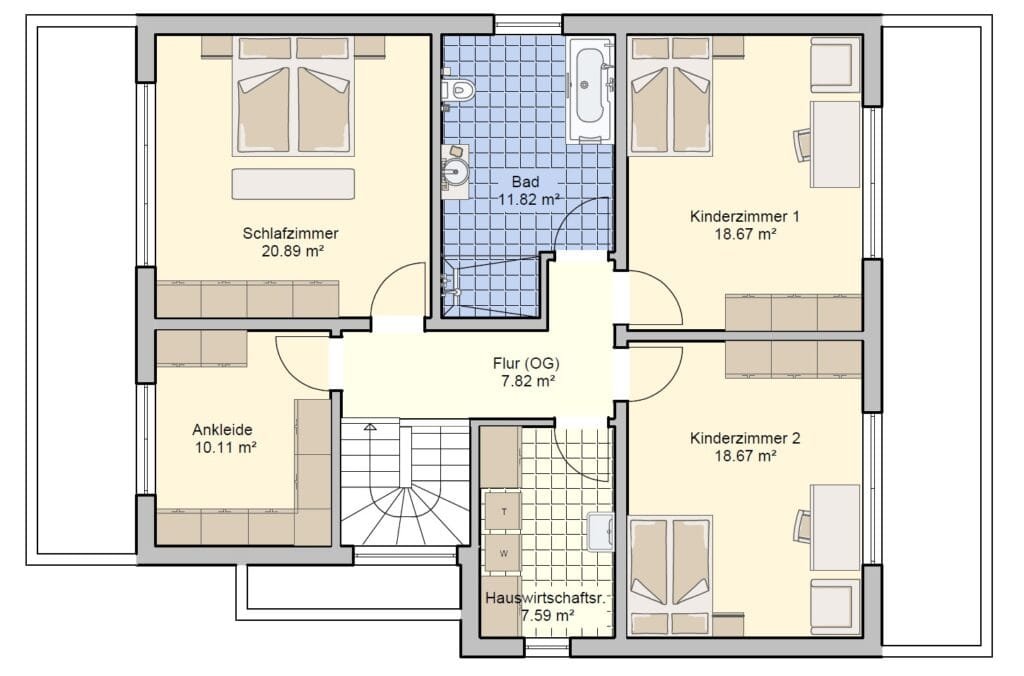 Grundriss Fingerhut Haus Mahela Obergeschoss