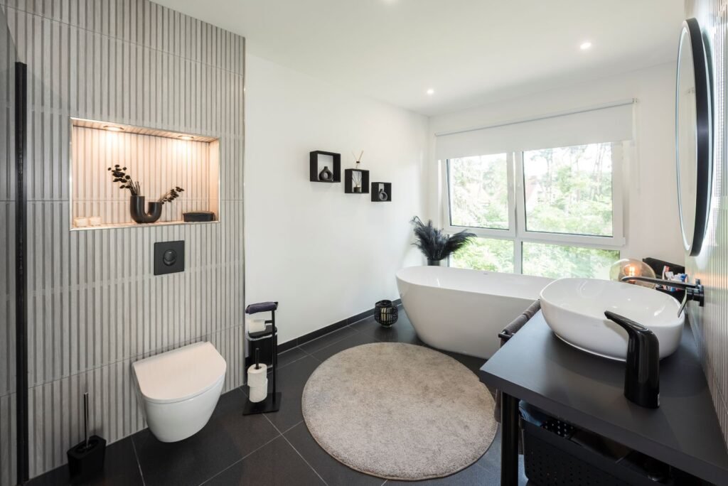 Roth Massivhaus Doppelhaus Badezimmer Großeltern