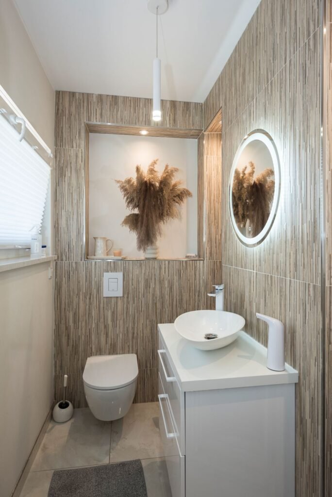 Roth Massivhaus Doppelhaus Gästebad Pampasgras Großeltern