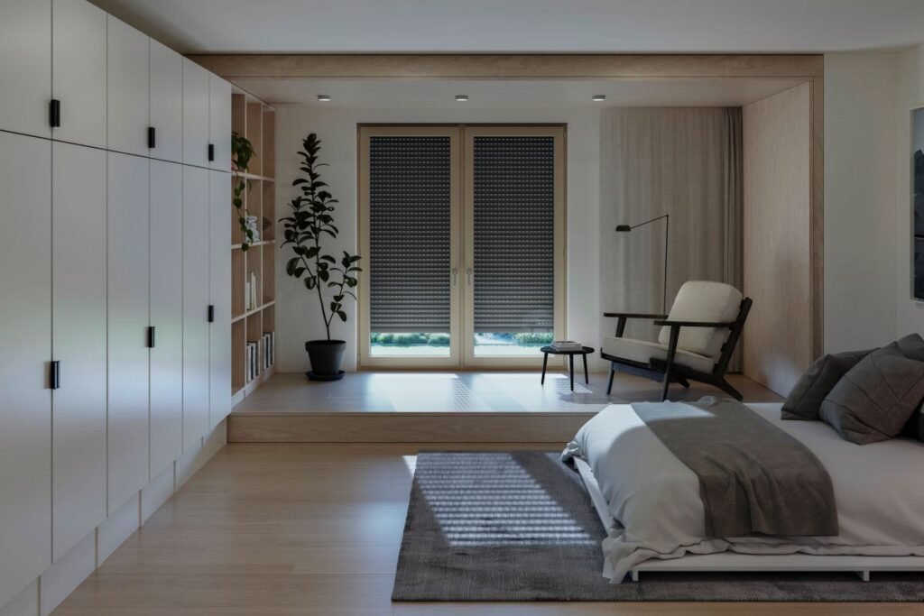 verdunkeltes Schlafzimmer