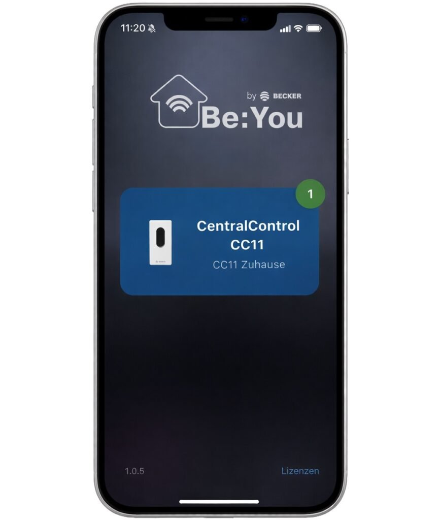 Becker Antriebe Smartphone mit App zur Rollladen Steuerung