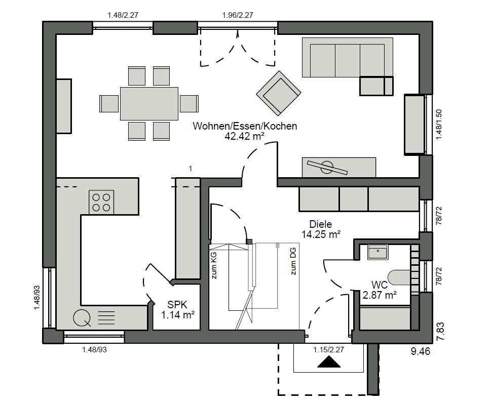 Schwörer Haus Rink Grundriss Erdgeschoss