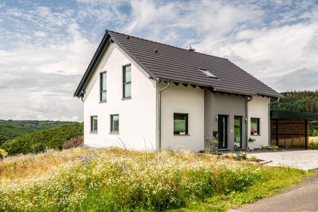 Fingerhut Haus Kelari Einfamilienhaus Hauseingang Straßenseite